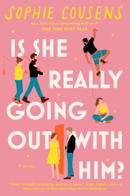 Cover of "Is She Really Going Out with Him" by Sophie Cousens. Pink background with the title in white capital letters.