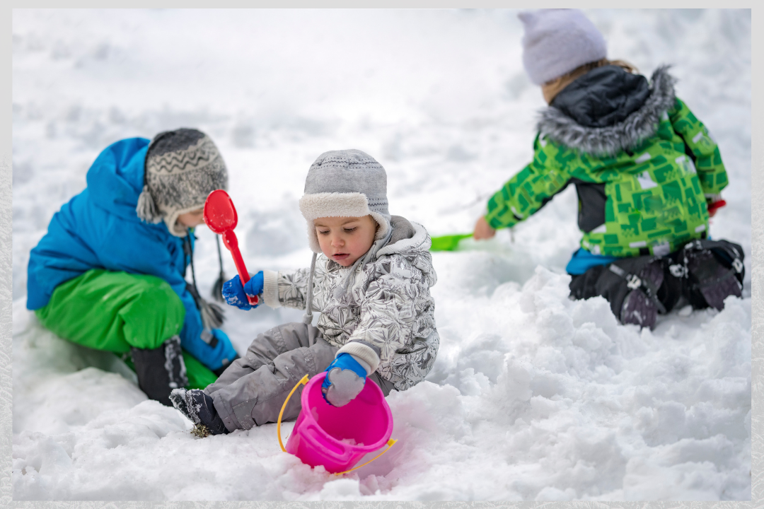 Children playing in the snow.