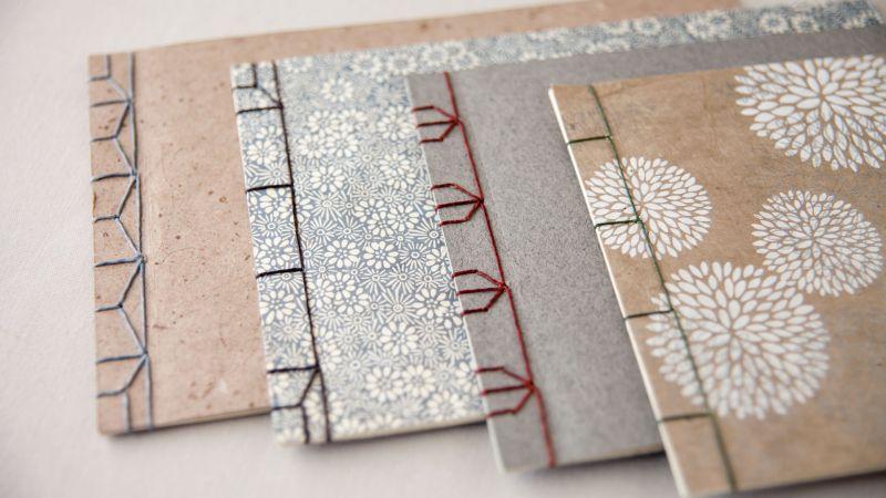 Four examples of handmade notebooks